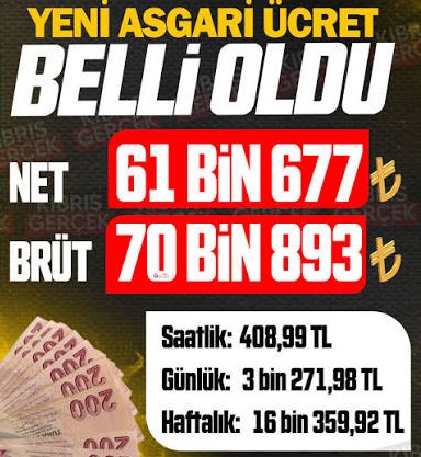 2026 yılının ikinci asgari ücreti belli oldu